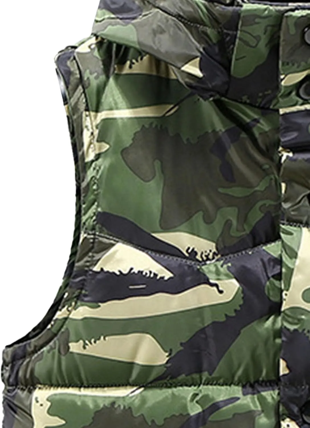 JEsilunmaMY Men's Sleeveless Camo Puffer Vest with Hood Fashion Sleeveless Sports Vest Jacket Casual Cotton Padded Vest Coats