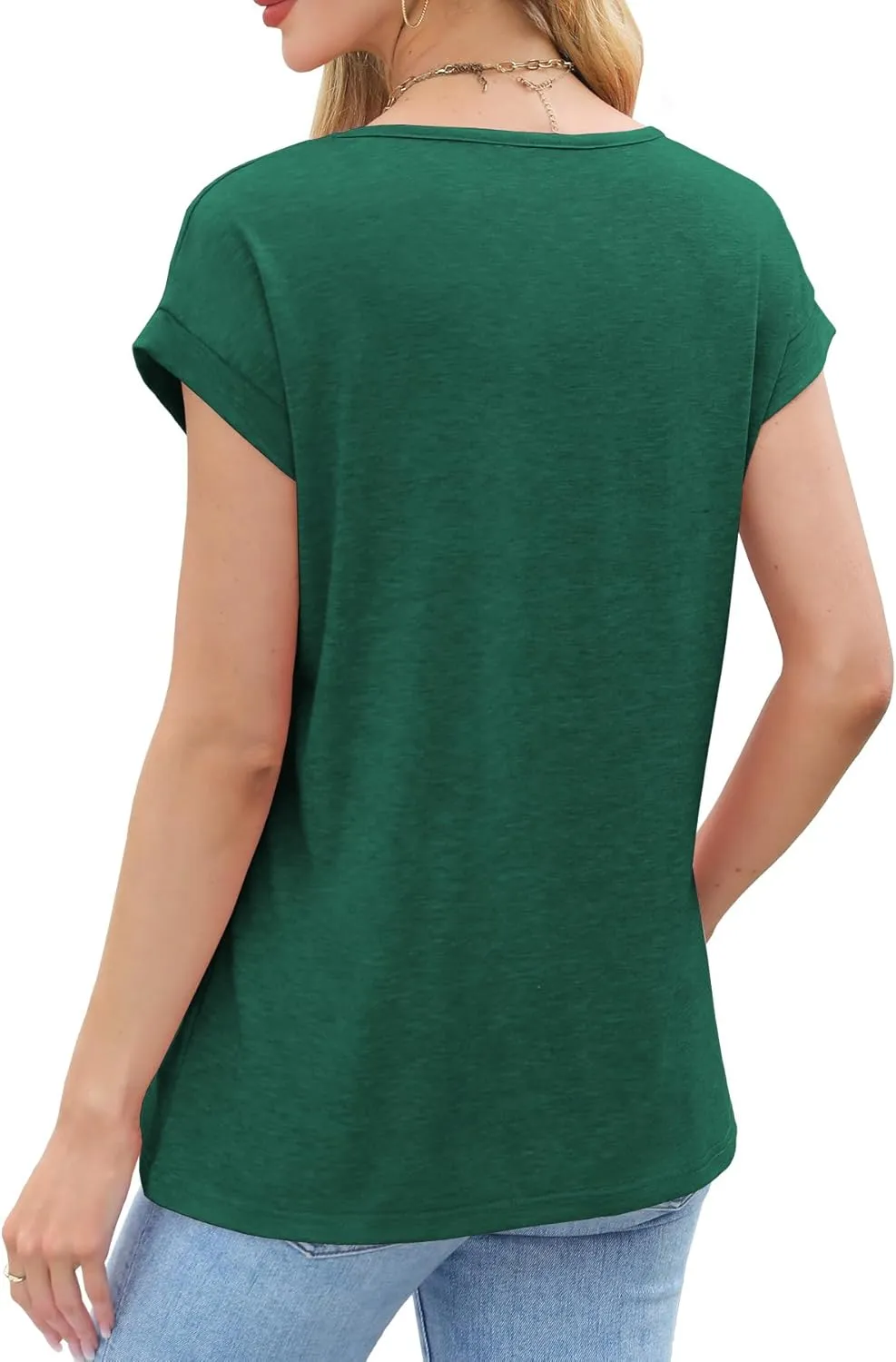 JomeDesign Womens Summer Tops Short Sleeve Shirts V Neck Tshirts Loose Casual Tunic Blouses Criss Cross Tees
