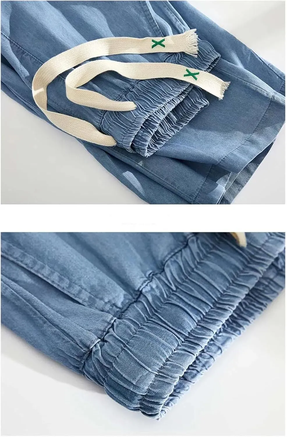 Light Blue Thin Soft Jeans Women Summer Korean Loose Casual High Waist Straight Wide Leg Pants