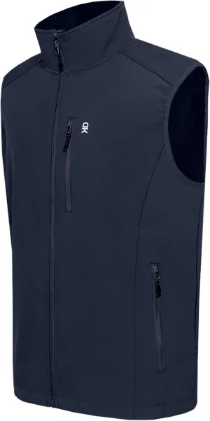 Little Donkey Andy Men's Lightweight Fleece lined Softshell Vests Windproof Sleeveless Jackets for Hiking Golf Travel