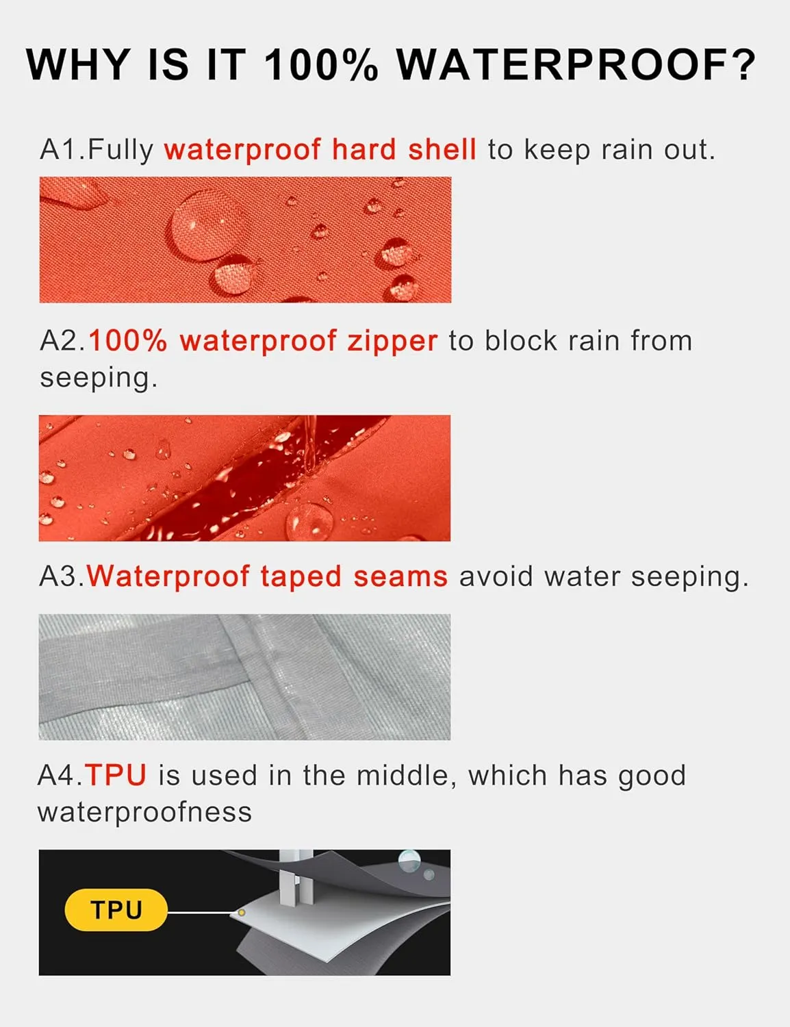 Little Donkey Andy Men's Rain Hiking Jackets Waterproof Windproof Breathable Shell Coats Travel Fishing