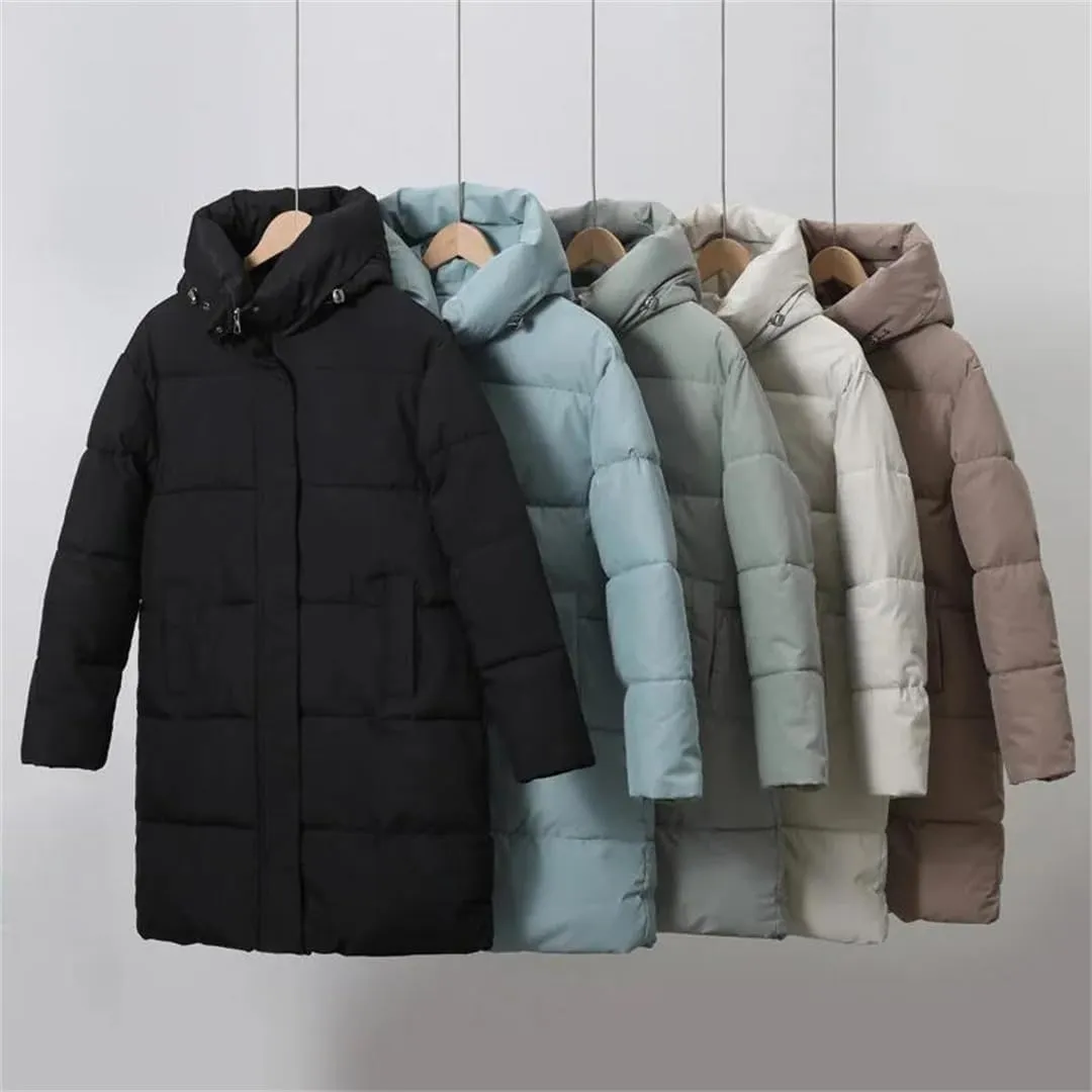 Long Winter Jacket Windproof Hooded Down Cotton Coat Women Cotton Thicken Warm Padded Parkas Outwear