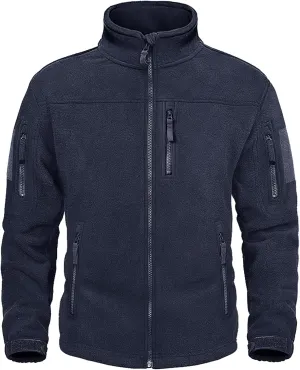 MAGNIVIT Mens Fleece Jackets Full Zip Tactical Jacket Fall Winter Hunting Windproof Soft Warm Polar Coats with 5 Zip Pockets