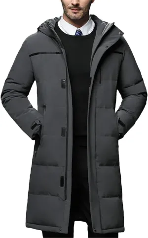 Men Long Duck Down Coats Winter Hooded Casual Down Jackets Male Outdoor Windproof Warm Jackets