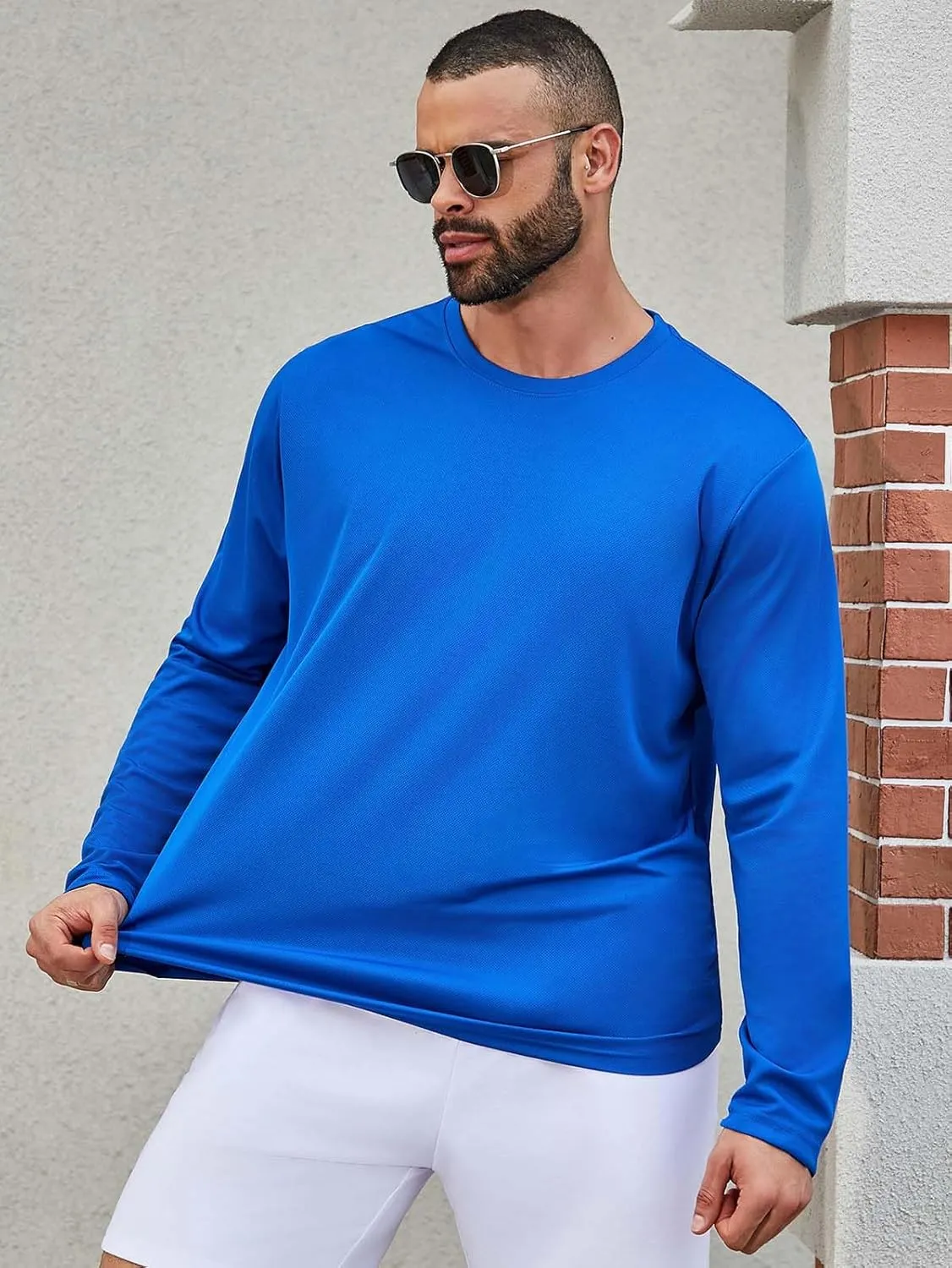Mens Active Athletic T-Shirts Quick Dry Crew Neck Tees Fishing Hiking Long Sleeve Shirt Multipack