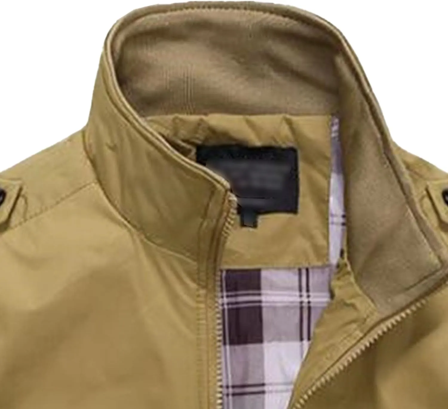 Men's Casual Cotton Bomber Jacket Stand Collar Lightweight Flannel Jacket Casual Loose Padded Cargo Coats