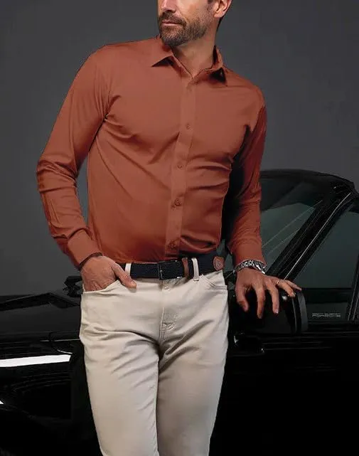 Mens Dress Shirts Stretch Slim Fit Long Sleeve Dress Shirts for Men Casual Business Regualr Fit Button Down Shirt