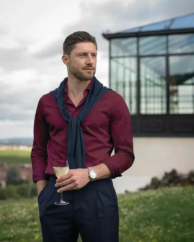 Mens Dress Shirts Stretch Slim Fit Long Sleeve Dress Shirts for Men Casual Business Regualr Fit Button Down Shirt