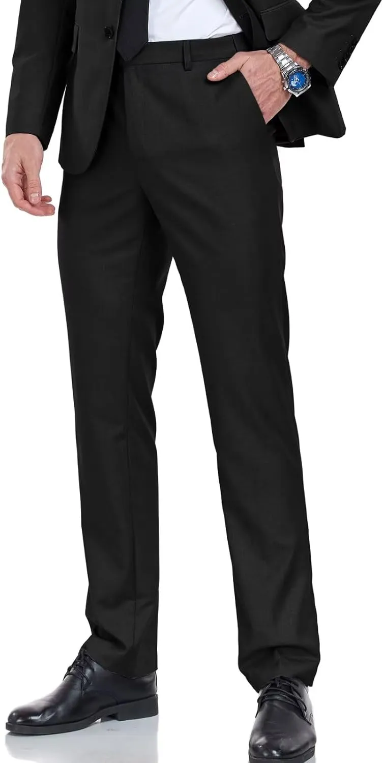 Men's Formal Pants Slim Fit Work Dress Pants Casual Trousers Business Suit Formal Pants with Pockets