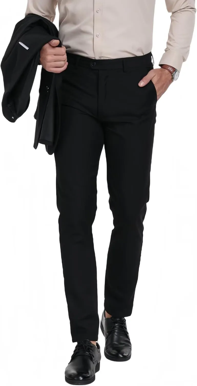 Men's Formal Pants Slim Fit Work Dress Pants Casual Trousers Business Suit Formal Pants with Pockets