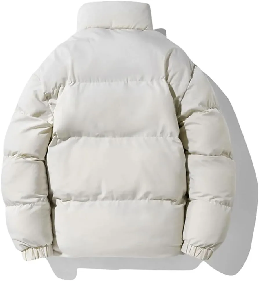Men's Winter Standing Collar Cotton-Padded Jacket Double-Sided Thicken Couple Jackets Windproof Thermal Coats
