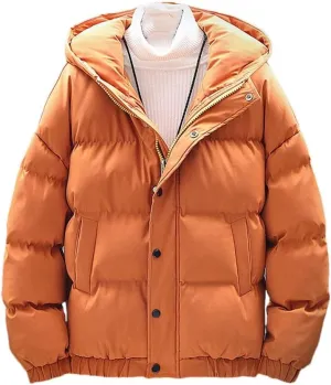 Men's Winter Thicken Cotton Padded Jacket Hooded Windproof Warm Parkas Coat Fashion Loose Fit Male Outerwear