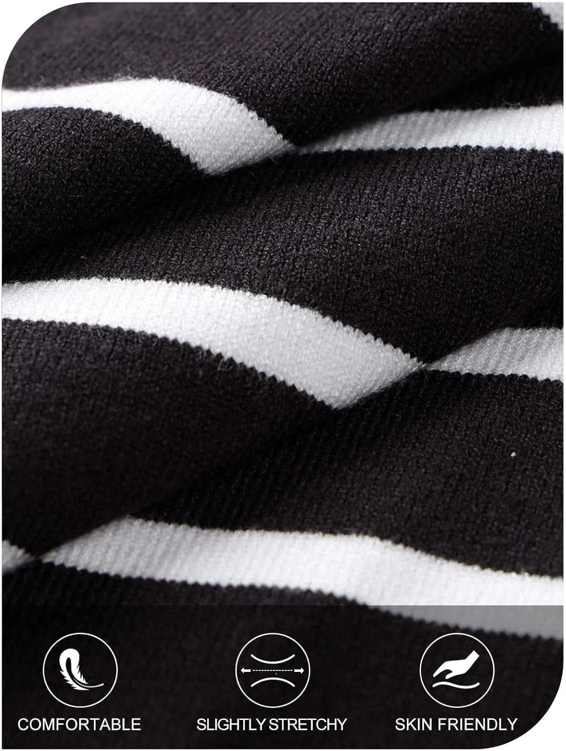 MEROKEETY Women's 2024 Striped Long Puff Sleeve Tops Casual Crew Neck Knit Pullover Sweaters Shirts