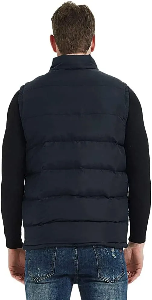 Mywu Mens Spring Fall Vest Puffer Lightweight Stand Collar Quilted Sleeveless Jackets