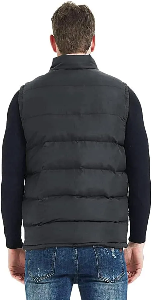Mywu Mens Spring Fall Vest Puffer Lightweight Stand Collar Quilted Sleeveless Jackets