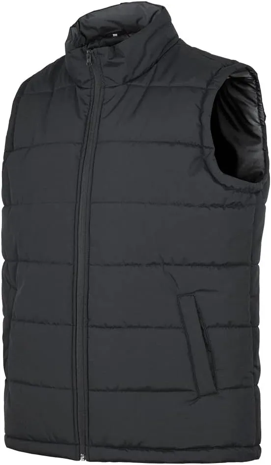 Mywu Mens Spring Fall Vest Puffer Lightweight Stand Collar Quilted Sleeveless Jackets
