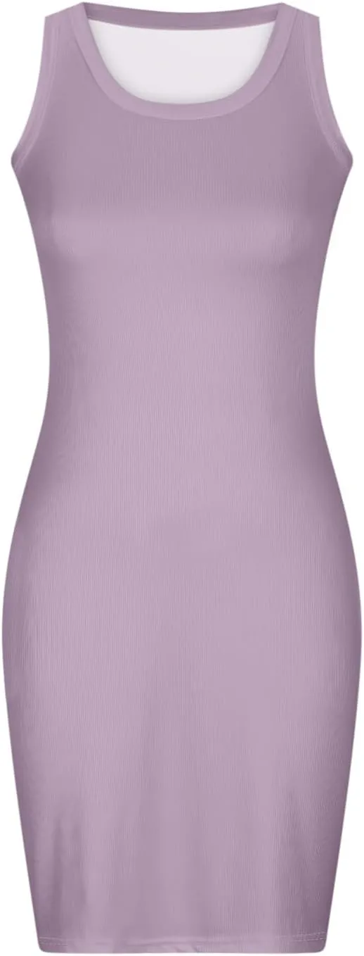 Palace Lock Casual Dresses for Women Simple Solid Sleeveless Mini Dress Summer Loose Fit Sundress with Pockets