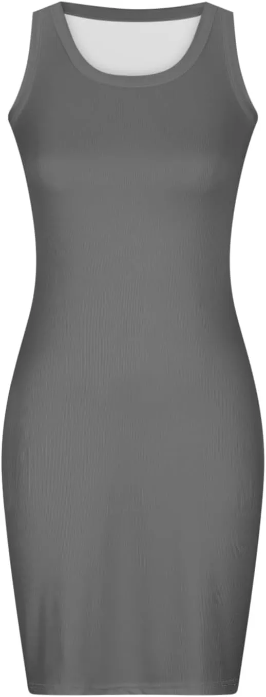 Palace Lock Casual Dresses for Women Simple Solid Sleeveless Mini Dress Summer Loose Fit Sundress with Pockets