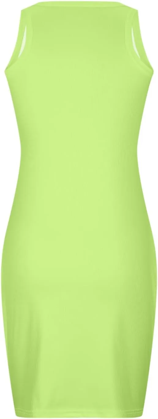 Palace Lock Casual Dresses for Women Simple Solid Sleeveless Mini Dress Summer Loose Fit Sundress with Pockets