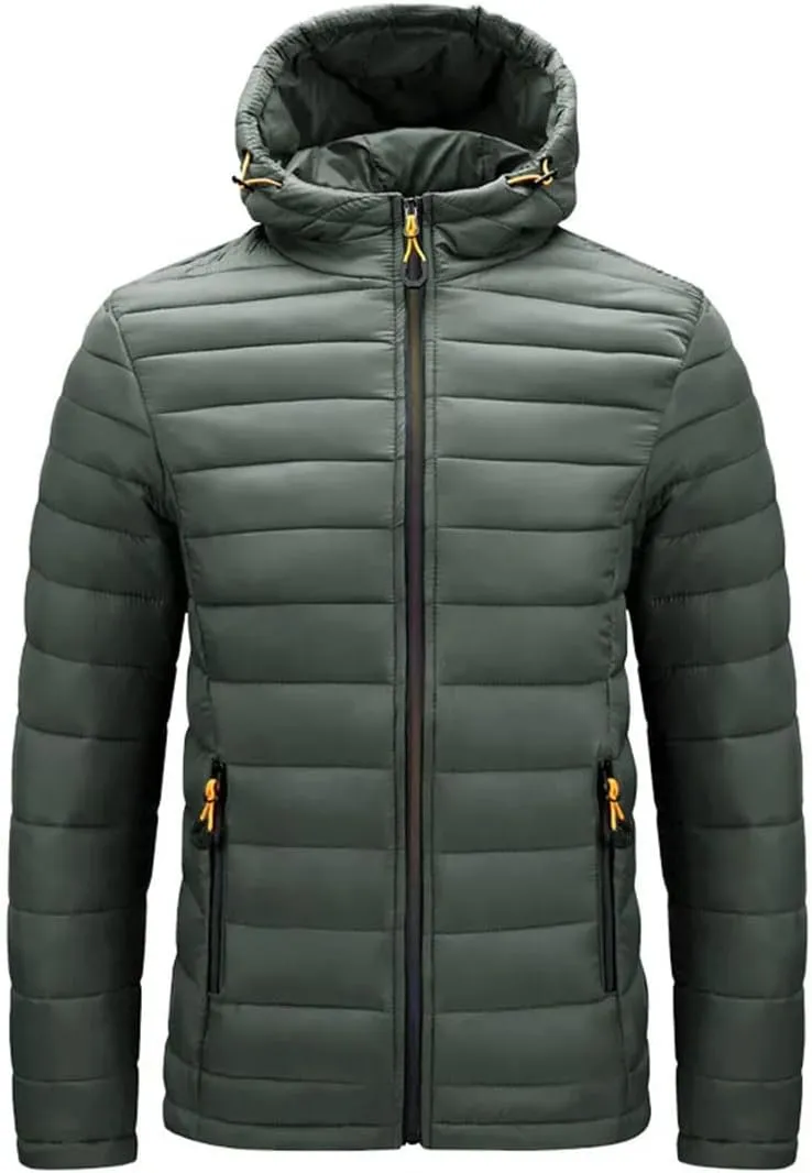 Pegsmio Cotton-Padded Clothes Men Casual Jackets Fashion Outdoor Winter Warm Windproof Hooded Coats