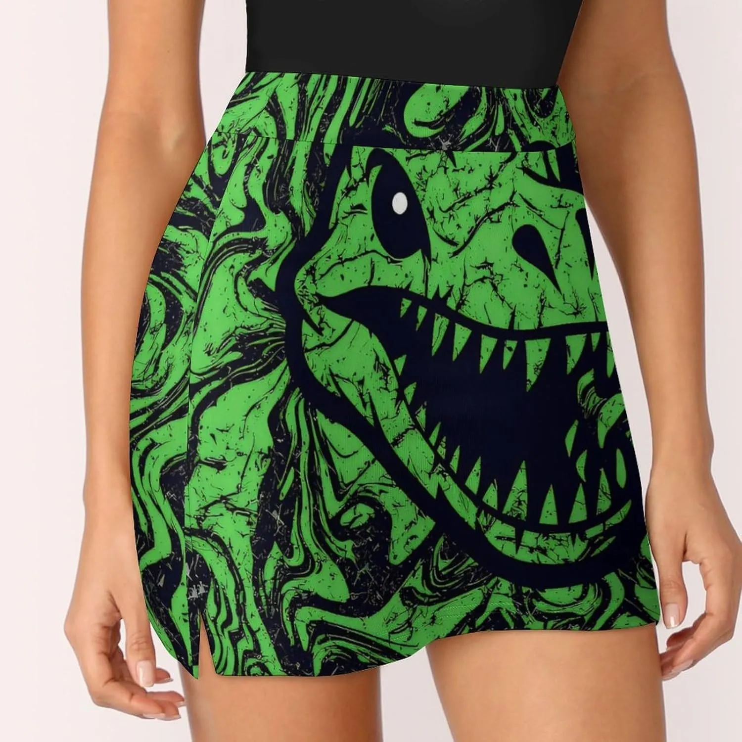 Pirate Pattern Women's Athletic Skirts Light Proof A-line Trouser Skirt with Shorts Pockets