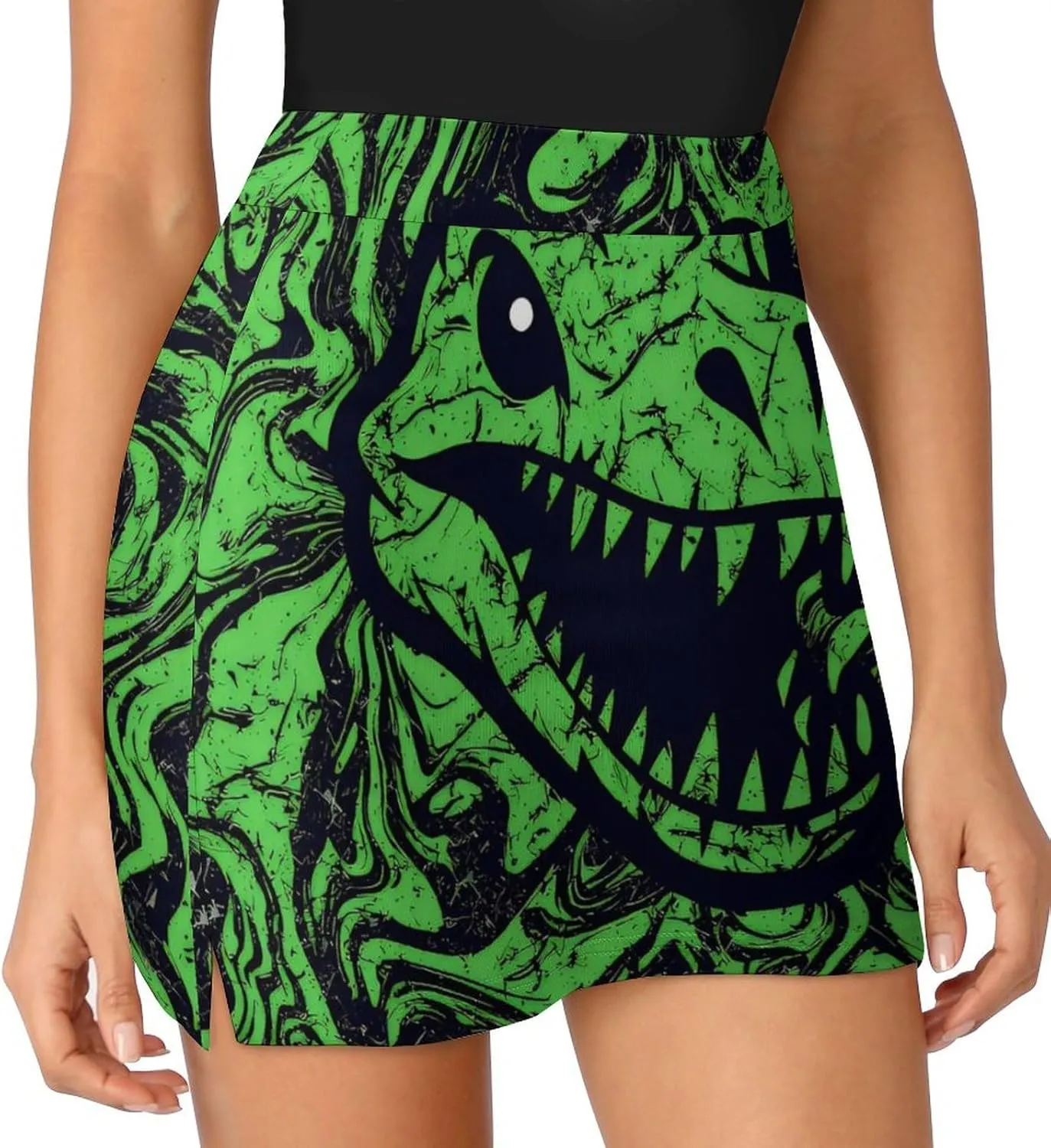 Pirate Pattern Women's Athletic Skirts Light Proof A-line Trouser Skirt with Shorts Pockets