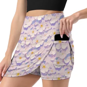 Pirate Pattern Women's Athletic Skirts Light Proof A-line Trouser Skirt with Shorts Pockets