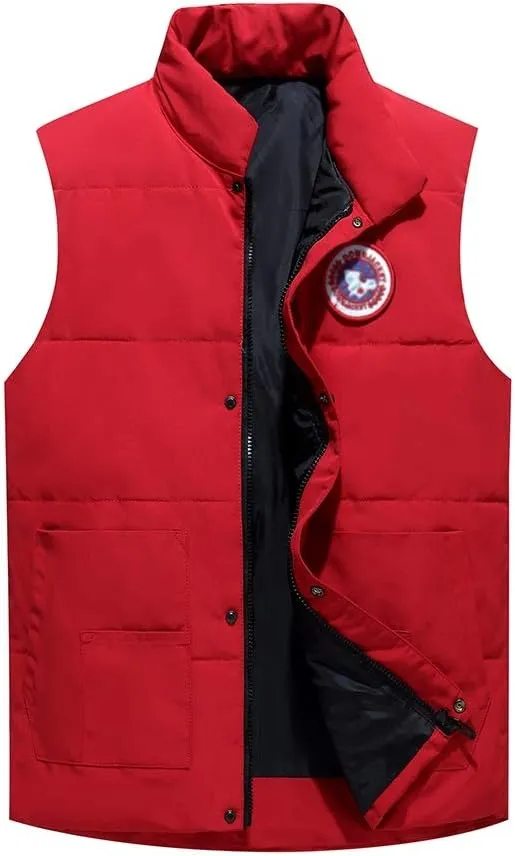Puffer Vest Men Quilted Winter Padded Sleeveless Jackets Windproof Mens Down Lightweight Vest