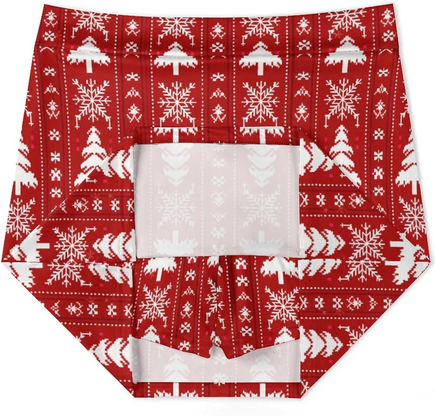 Red Christmas Pattern Women's Athletic Skirts Light Proof A-line Trouser Skirt with Shorts Pockets