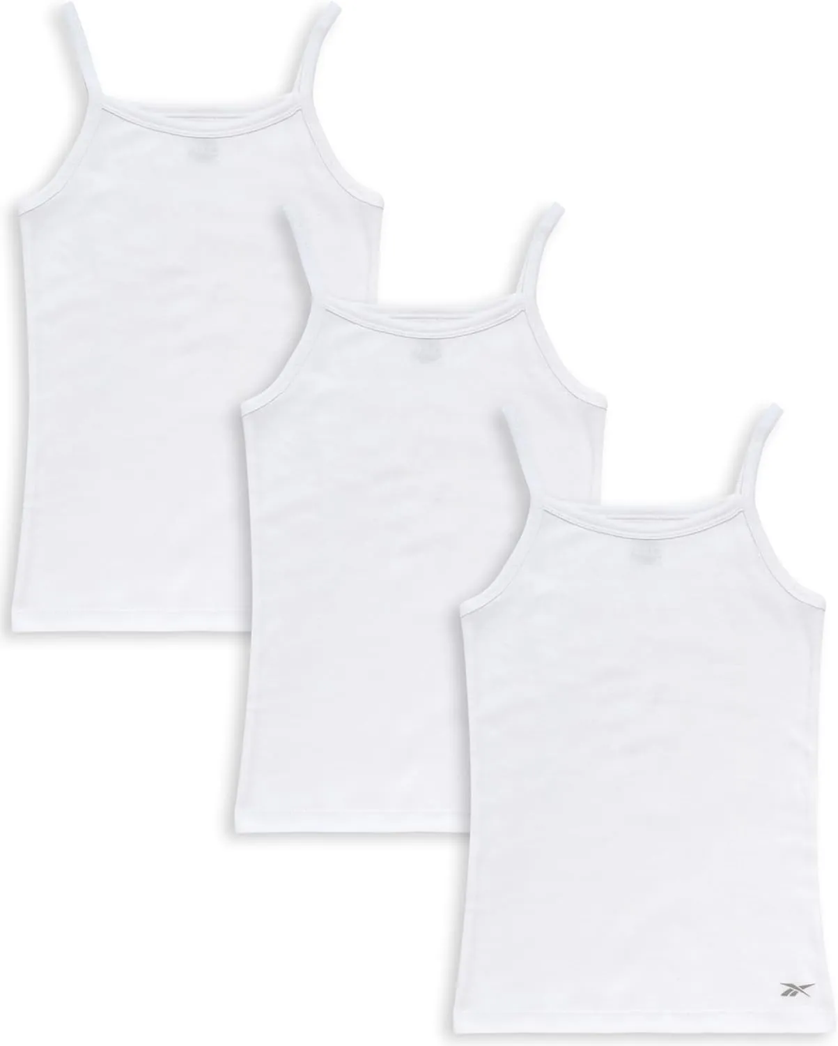 Reebok Girls' Camisole Undershirt - 3/6 Pack Super Soft Cotton Tank Tops Cami Undershirt - Breathable Girls Tank Tops (2T-16)