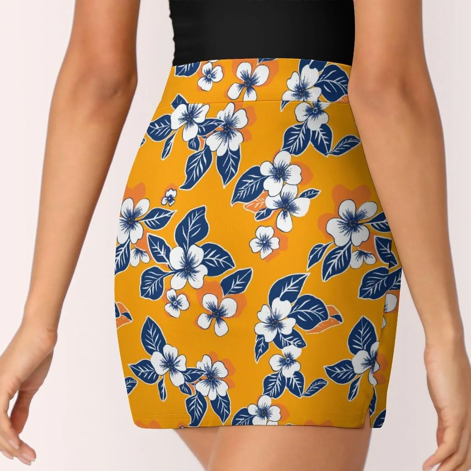 Retro Bird Pattern Women's Athletic Skirts Light Proof A-line Trouser Skirt with Shorts Pockets