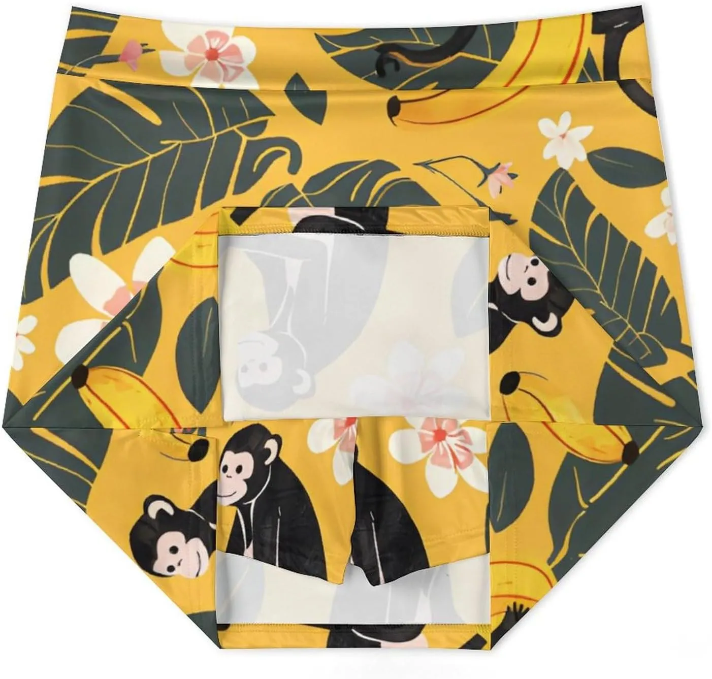 Retro Bird Pattern Women's Athletic Skirts Light Proof A-line Trouser Skirt with Shorts Pockets