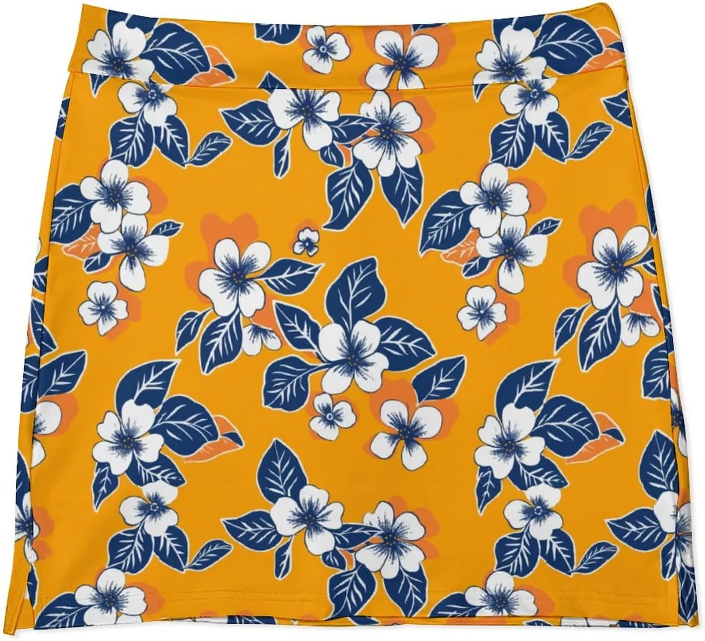 Retro Bird Pattern Women's Athletic Skirts Light Proof A-line Trouser Skirt with Shorts Pockets