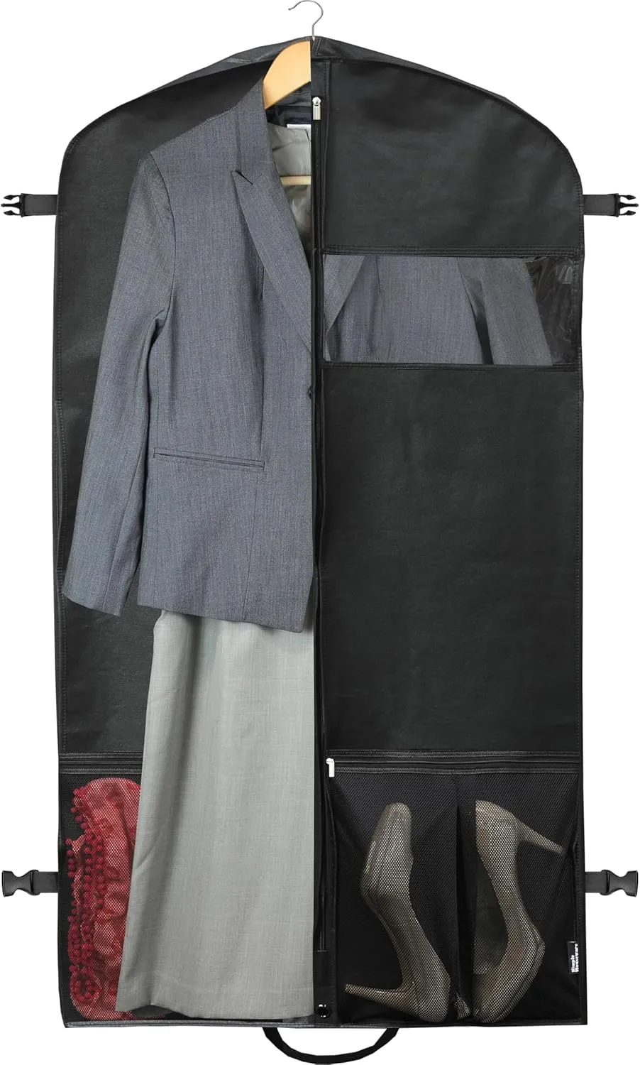 Simple Houseware 43-Inch Heavy Duty Garment Bag with Pockets for Dresses, Coats