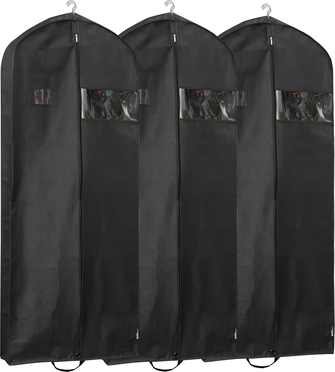 Simple Houseware 60-Inch Travel Garment Bag, Non-Woven, Black, 3 Pack