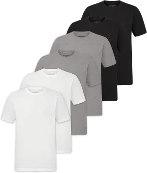Skechers Men's Classic Fit Crew Neck Undershirt, Tag Free T-Shirts, Lightweight Breathable, Moisture-Wicking 6 Pack