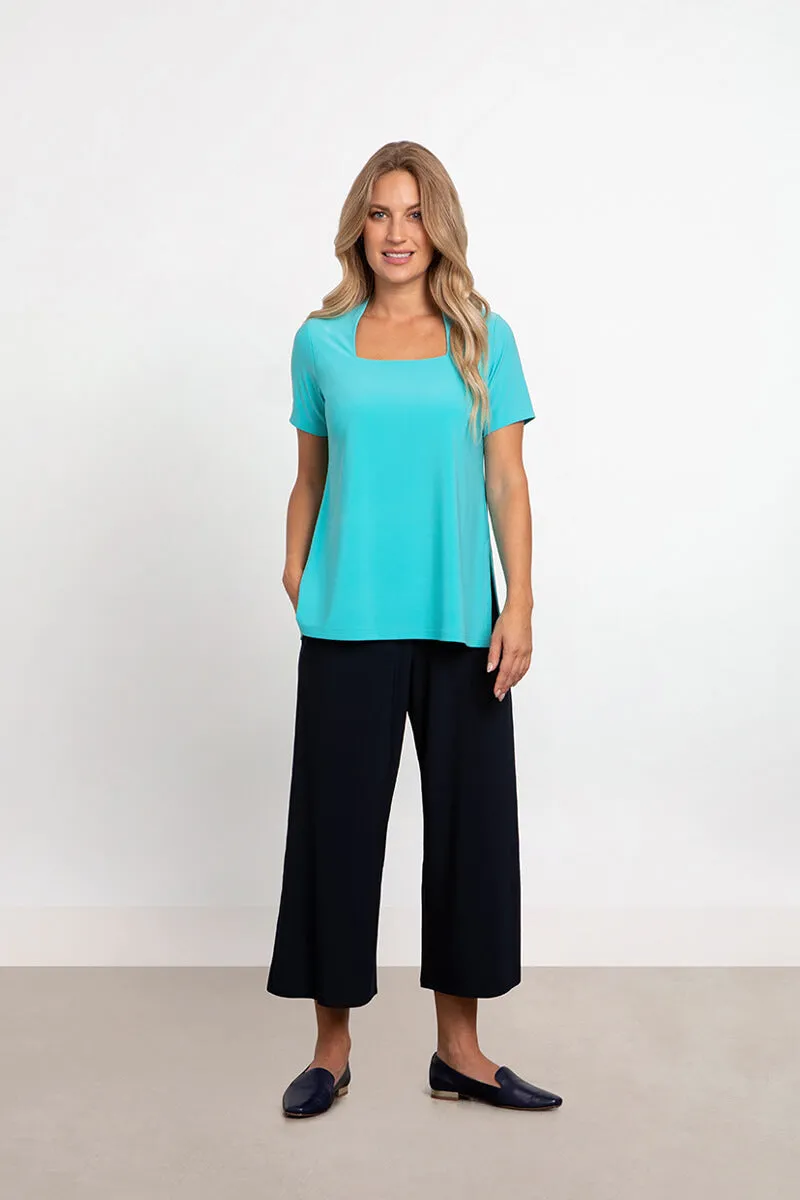 Square Neck Top | Aqua