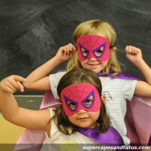 Super Pink Spider Superhero Cape and Mask - Superhero Cape and Mask Costume - Superhero Cape and Mask Birthday Party Favors