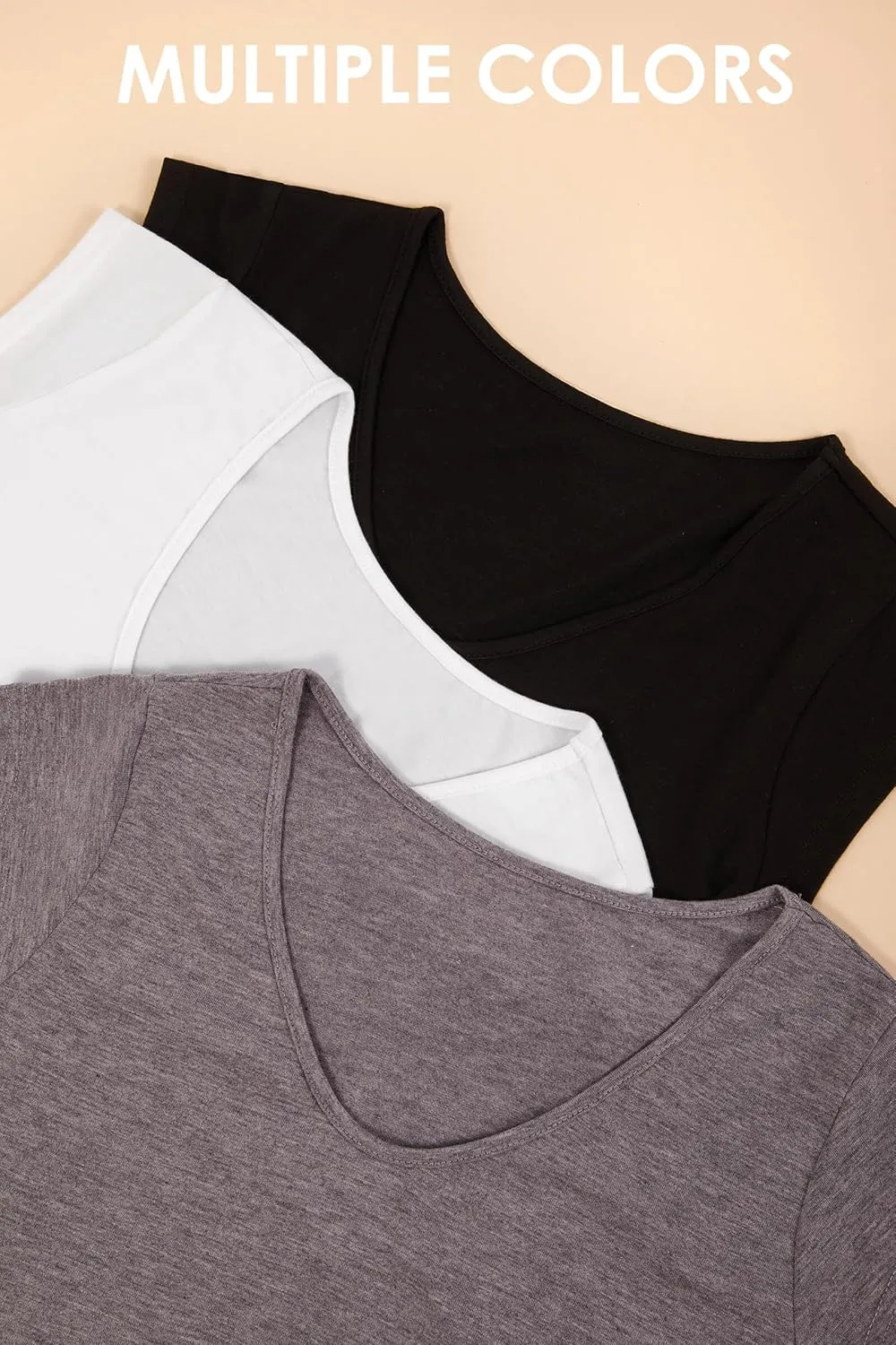 Tankaneo 3 Pack Womens Cap Sleeve Tops V Neck Loose Fit Tshirts Spring Summer Casual Basic Tees
