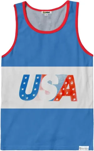 Tipsy Elves 4th of July Tank Tops Mens USA Sleeveless Shirts Retro Patriotic American Flag Tanks for Men