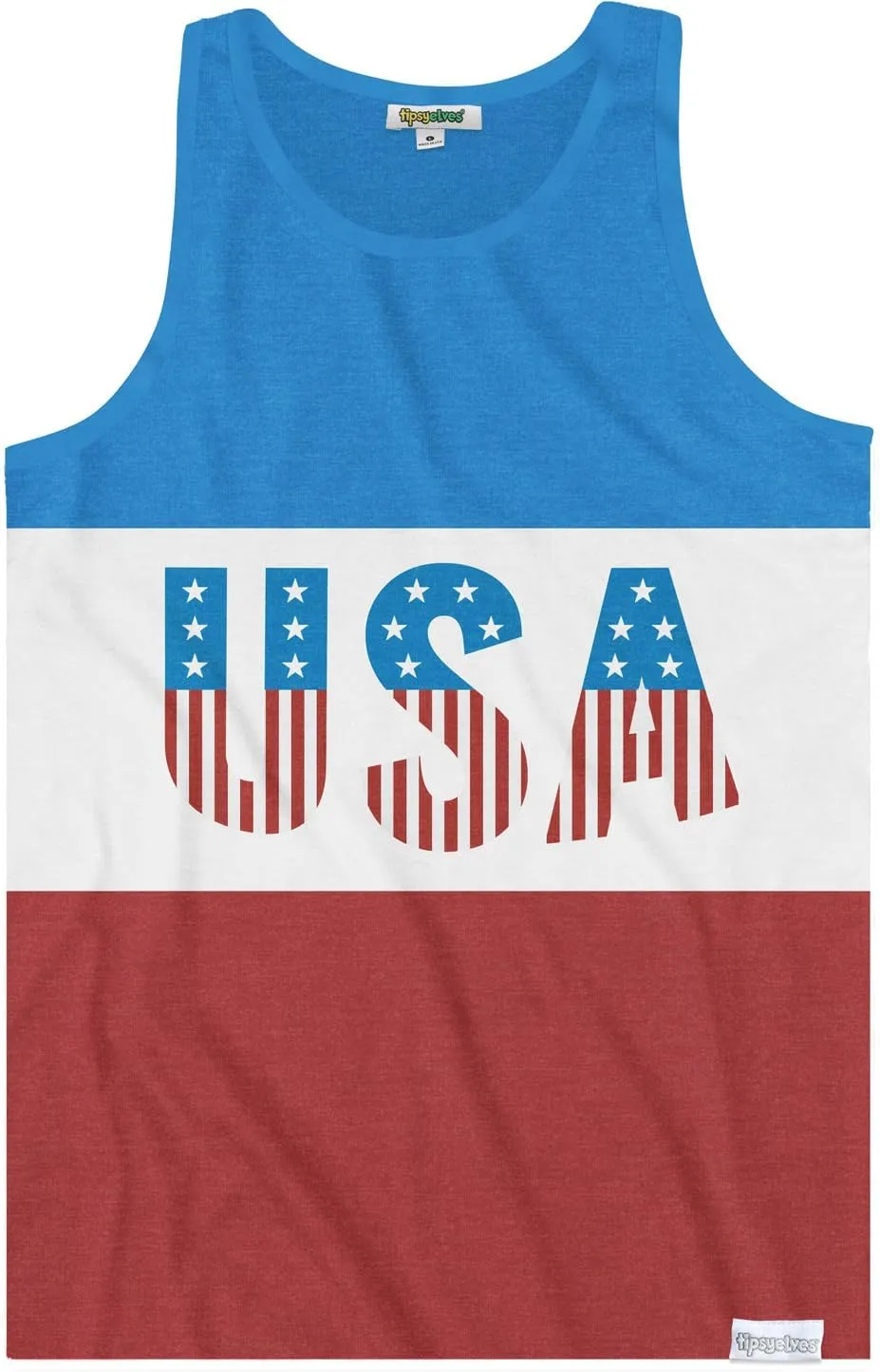 Tipsy Elves 4th of July Tank Tops Mens USA Sleeveless Shirts Retro Patriotic American Flag Tanks for Men