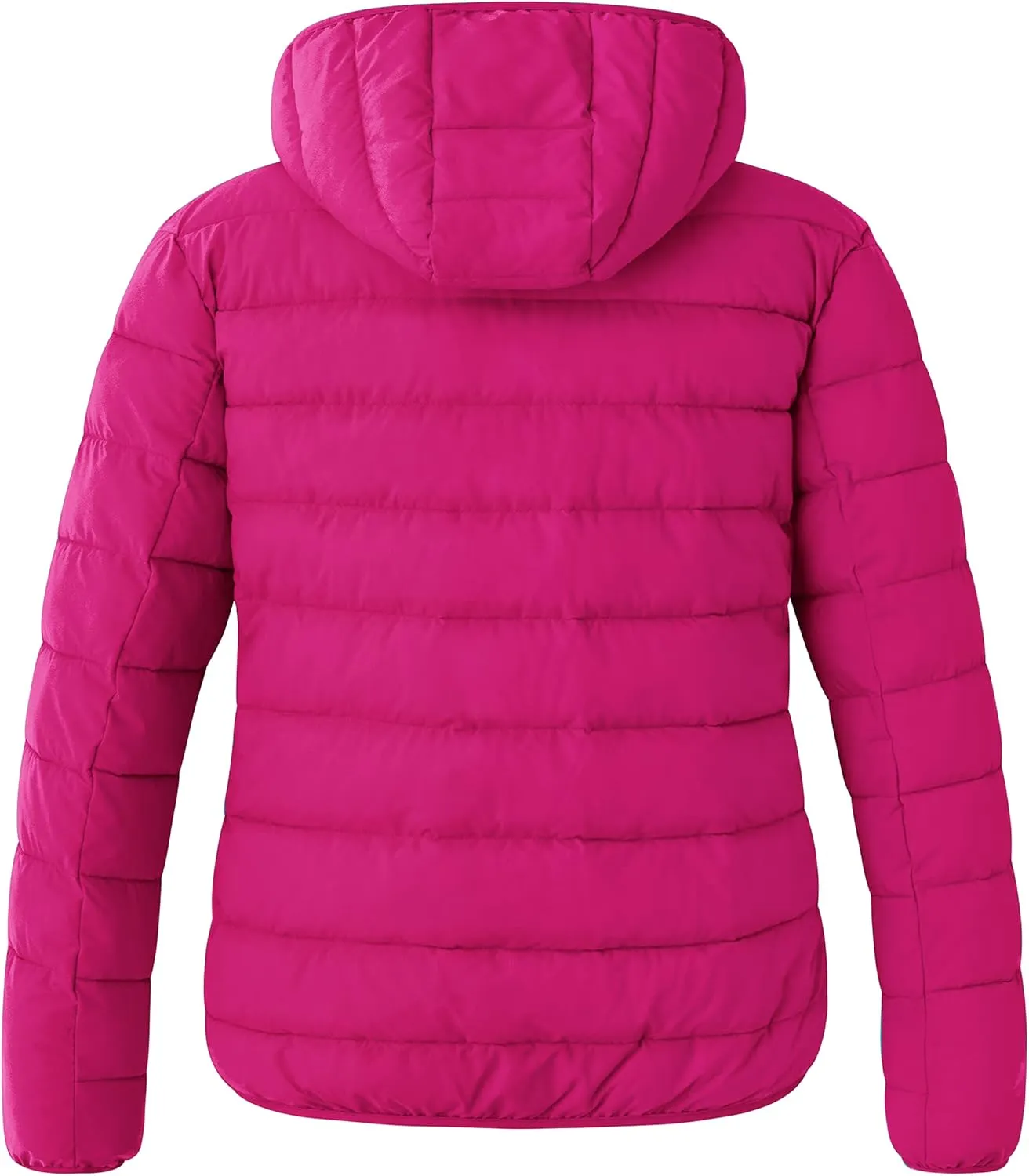 wantdo Women's Plus Size Lightweight Jackets Full-Zip Quilted Warm Jacket with Hood
