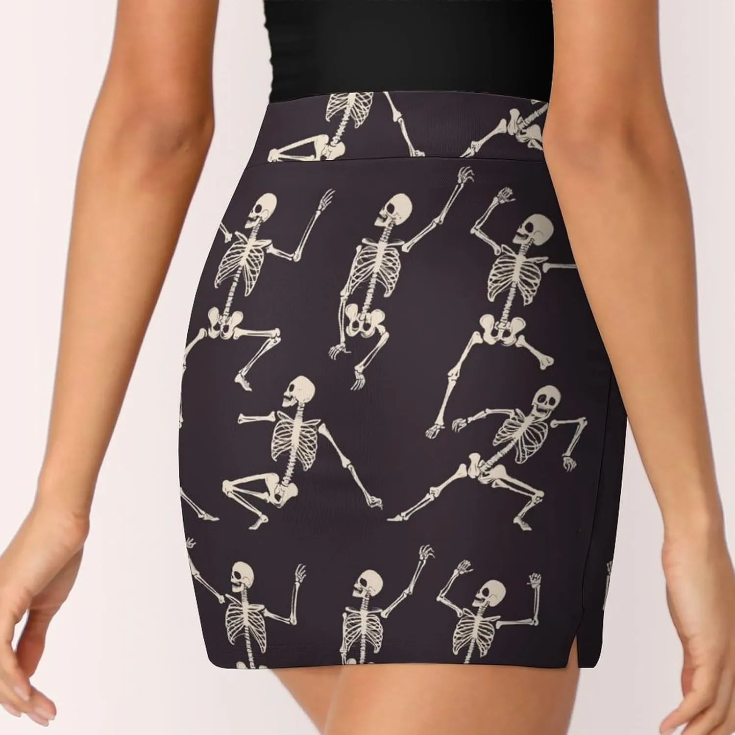 Wave Pattern Women's Athletic Skirts Light Proof A-line Trouser Skirt with Shorts Pockets