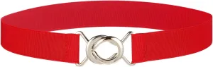 Women Stretchy Skinny Waist Belt Simple Style Elastic Belt for Jeans Dresses