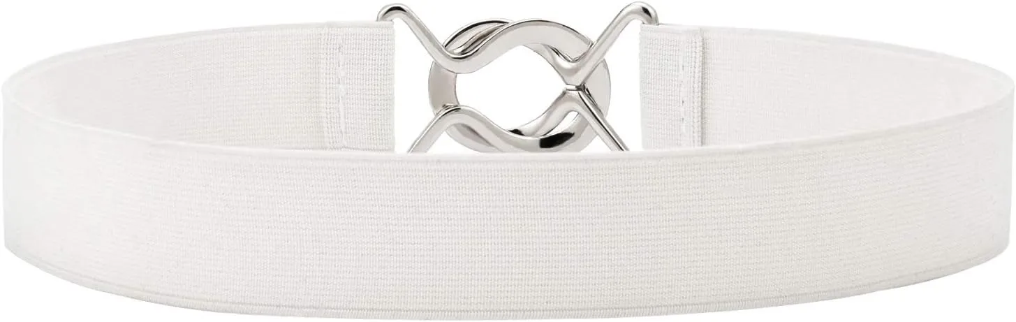 Women Stretchy Skinny Waist Belt Simple Style Elastic Belt for Jeans Dresses