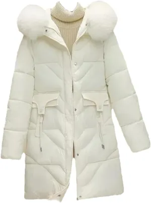 Women Winter Cotton Padded Jacket Warm Thicken Loose Cotton Coat Korean Winter Hooded Parkas Fur Collar Snow Coat