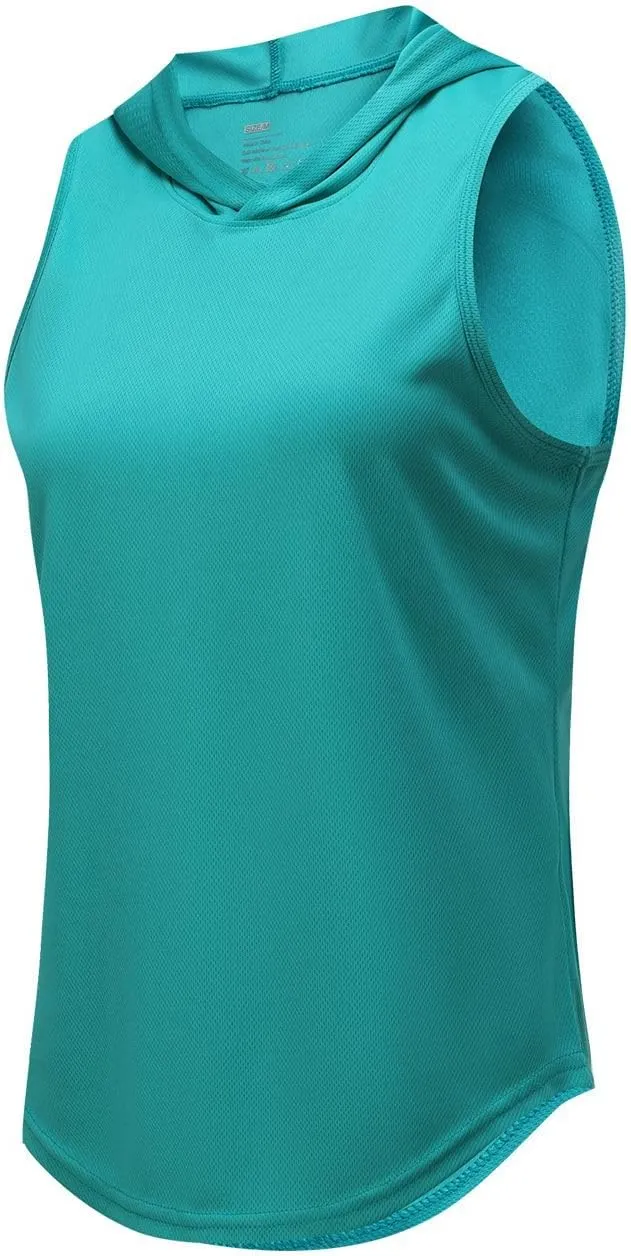 Women's Activewear Tank Tops Workout Sleeveless Hooded Tanks Camis Quickly Dry Gym Running Yoga Active Shirts Tees