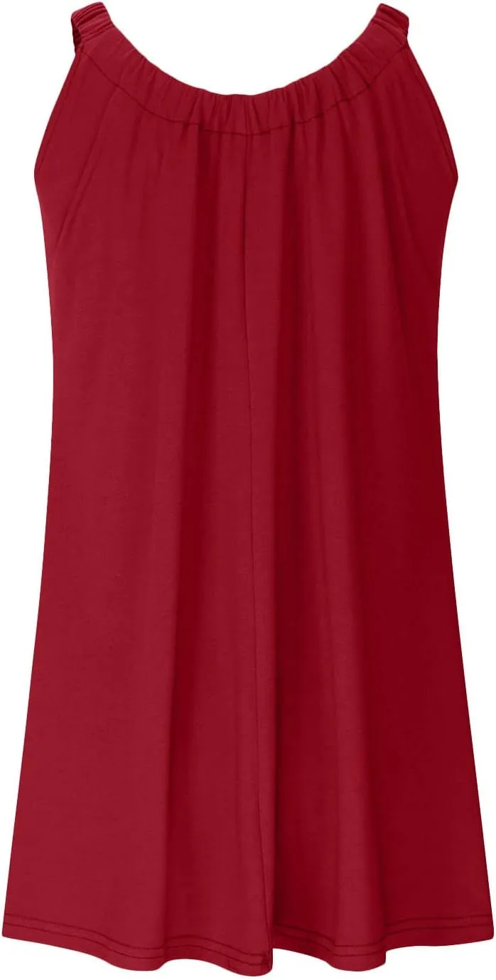 Womens Dresses Simple Solid Color Flared Sundresses Spaghetti Strap Casual Vacation Short Dresses